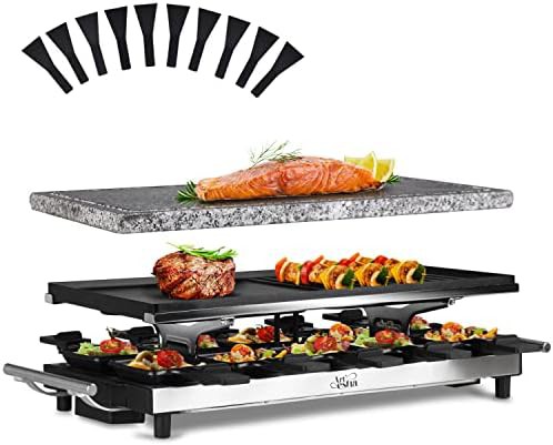 Large stainless steel raclette cheese grill
