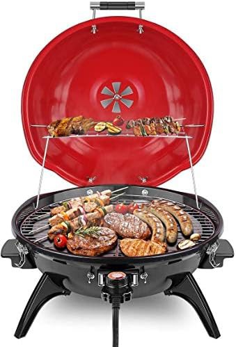 Portable fifteen serving grill with stand