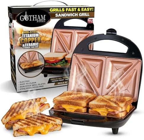 Nonstick two serving panini sandwich maker