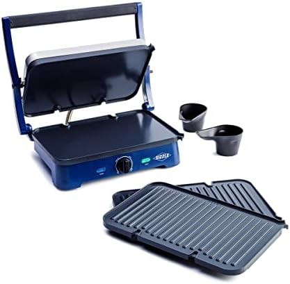 Blue Ceramic Contact Sizzle Griddle and Grill