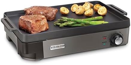 Professional cast iron electric griddle and grill