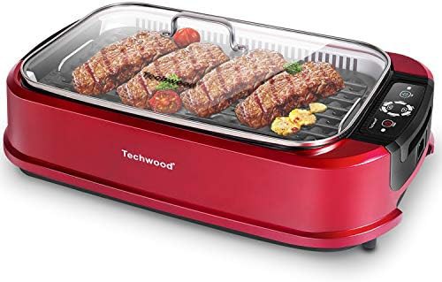 Smokeless indoor grill for eight people