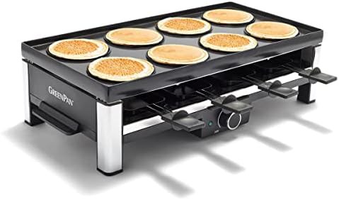 Ceramic nonstick raclette with reversible grill plate
