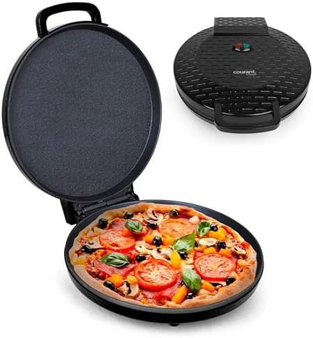 Black twelve inch pizza maker and griddle