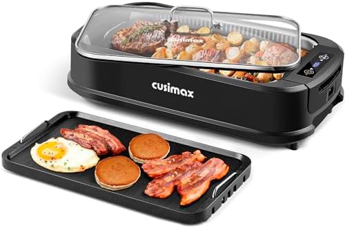 Smokeless Korean BBQ grill with glass lid