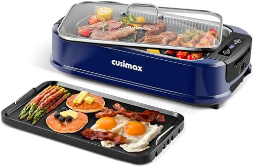 Portable smokeless grill and griddle combo