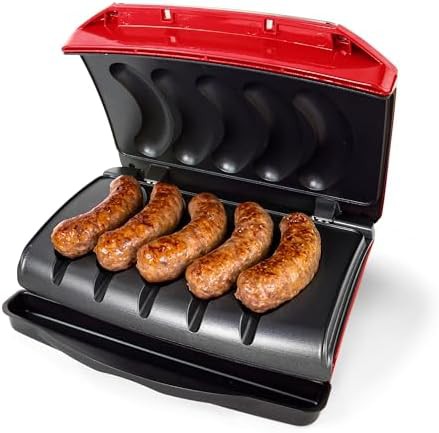 Five link sausage and bratwurst electric grill