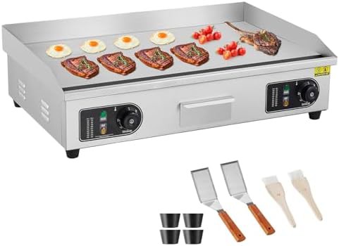 Thirty inch commercial electric countertop flat top griddle