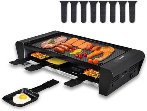 Raclette table grill for 8 people with 1300W power