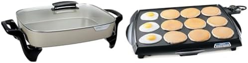 Grey ceramic skillet and big griddle