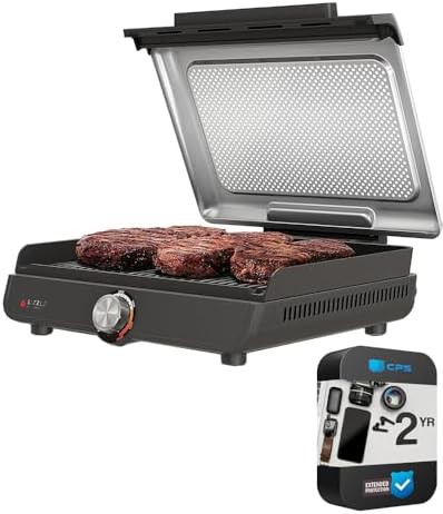 Smokeless indoor grill with protection plan
