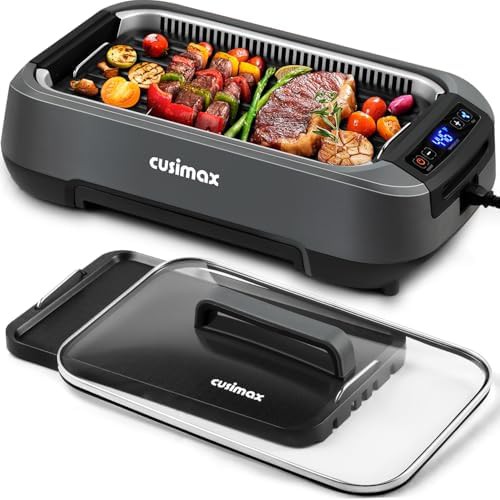 Grey 1500W smokeless Korean BBQ grill