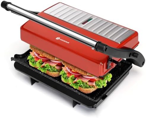 Red ceramic three in one grill