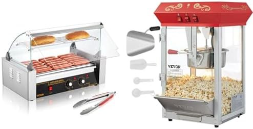 Stainless hot dog roller and popcorn machine