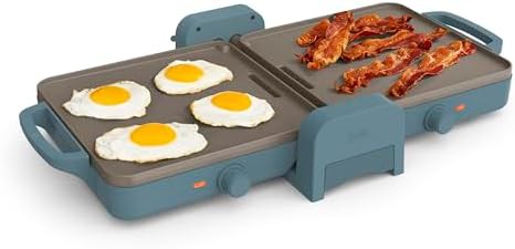 Foldable ceramic griddle in surf blue