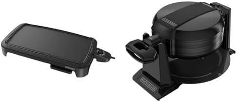 Electric griddle and rotating waffle maker set