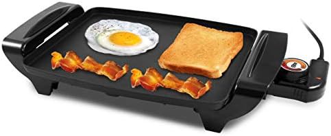Cool touch electric breakfast griddle black