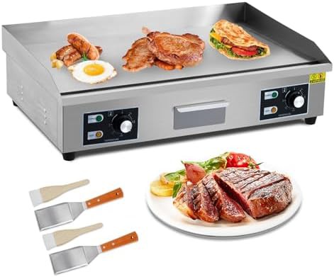 Commercial flat top electric countertop griddle