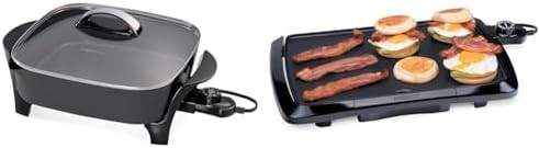 Ceramic electric skillet and griddle set