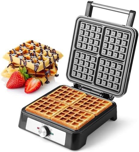 Four Slice Belgian Square Waffle Maker