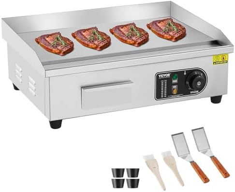 Twenty two inch commercial electric countertop griddle