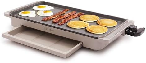 Clay electric griddle with warming drawer