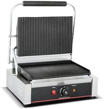 Big ribbed industrial panini machine