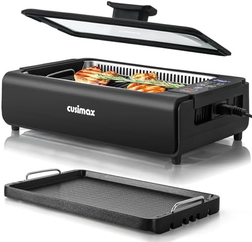 Smokeless 1200W grill with LED display