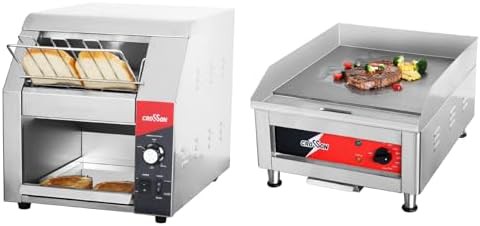 Commercial countertop griddle and conveyor toaster