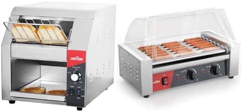 Commercial hot dog roller grill and toaster