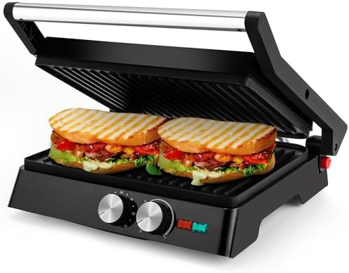 Stainless Steel Panini Press and Contact Grill