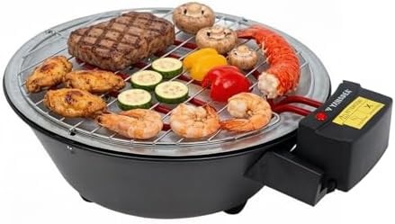 Smokeless portable electric barbecue with removable grill