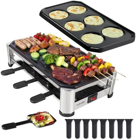 1500W stainless steel family raclette table grill