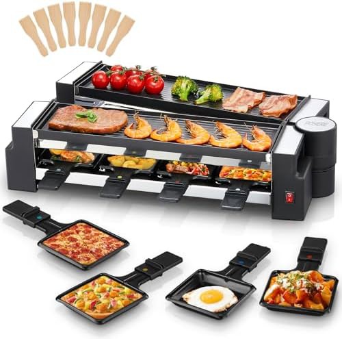 Rotatable electric raclette table grill