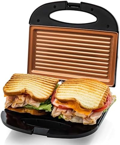 Copper Panini Press with Nonstick Plates