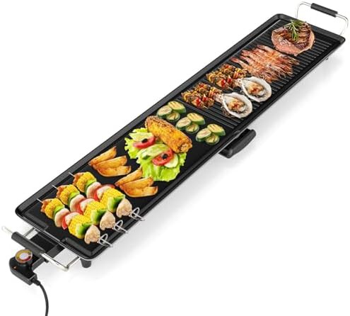 Extra large nonstick teppanyaki electric griddle