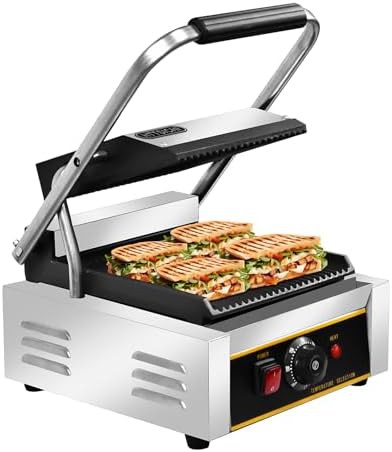 Commercial double sided panini sandwich grill