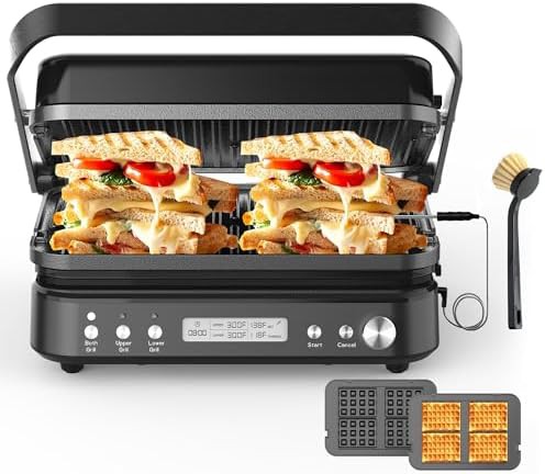 Six in one ceramic panini press