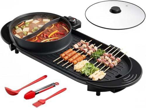 Yin-yang hot pot and smokeless grill