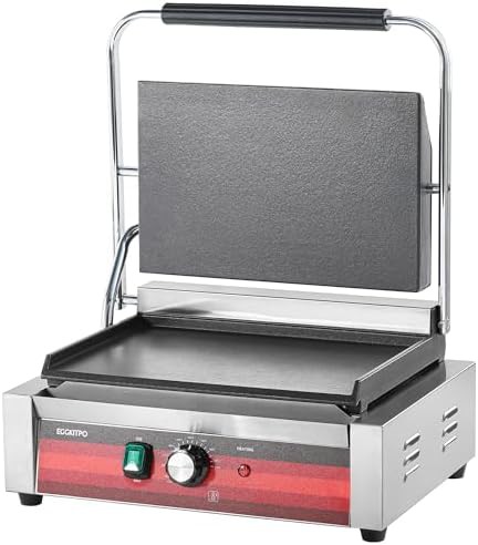 Commercial flat plate stainless panini press