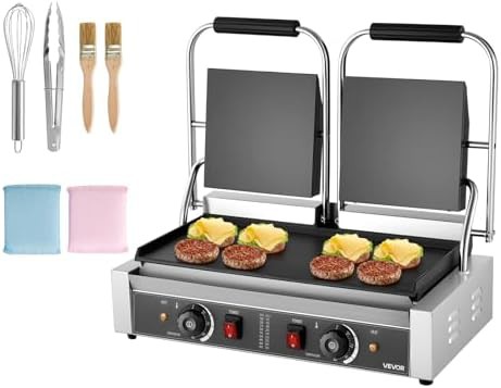 Full flat double commercial panini maker