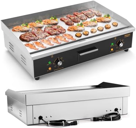 Large commercial electric flat top griddle
