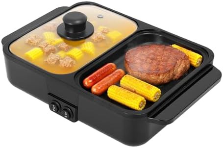 Electric hot pot and nonstick griddle combo