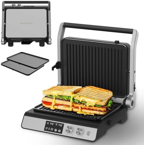 Silver Digital Four Slice Contact Grill