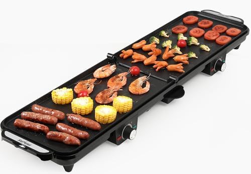 Large Foldable Dual Zone Electric Griddle