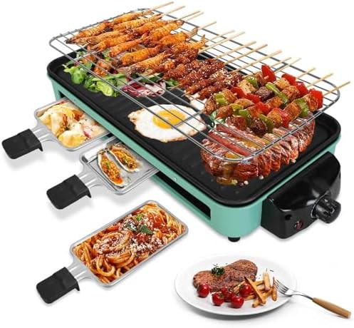 Smokeless raclette table grill 1500W