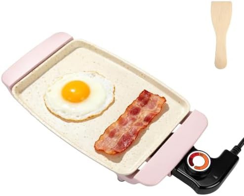 Pink ten inch mini ceramic griddle