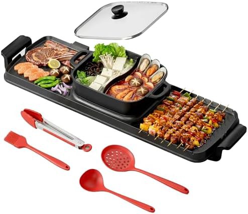 Electric hot pot and grill combo