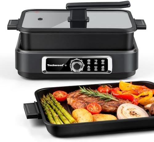 Electric indoor grill and multi cooker pot