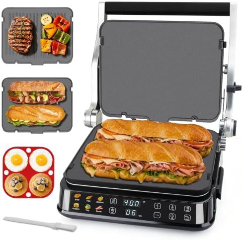 Stainless Steel Six in One Panini Press Grill